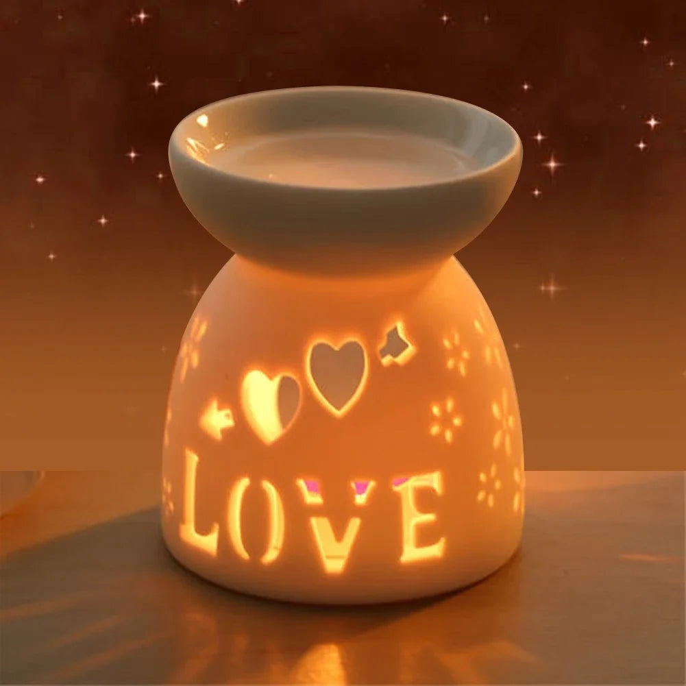 Night Fragrance Lamp Ceramic Essence Oil Furnace Candle Incense Aromatherapy Stove
