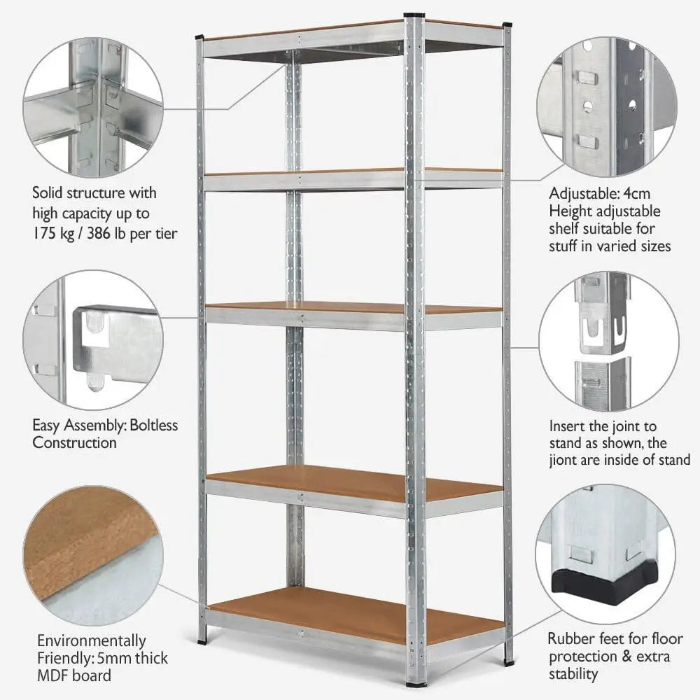 Heavy-Duty 5-Tier Garage Shelving Unit – Adjustable Boltless Storage Racking for Warehouse, Home, Office, and Pantry - Premium shelving from Lizard Vigilante - Just $73.99! Shop now at Lizard Vigilante