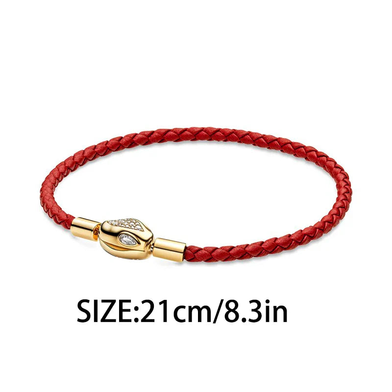 925 Silver Valentine's Day Snake Year Series Pendant Suitable for 925 Sterling Silver Original Women's Bracelet DIY Jewelry Gift