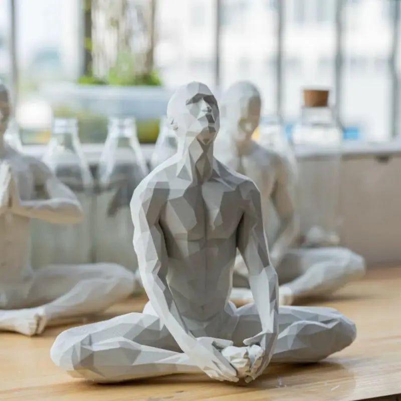 Meditation Statue Abstract Indoor Zen Meditation Sculpture Mindfulness Display Ornament For Studio Serenity Balcony Sanctuary