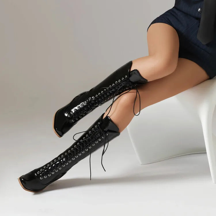 Shadow Standoff Punk Chelsea Knee Boots