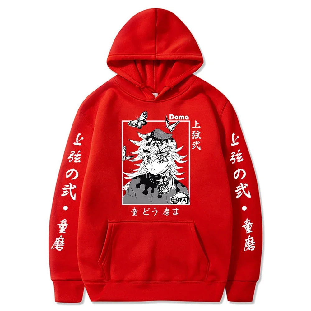 Demon Slayer Douma Fleece Hoodie – Bold Anime Harajuku Streetwear for Men & Women – Vibrant Autumn Warm Pullover Fashion - Premium Hoodie from Lizard Vigilante - Just $48.88! Shop now at Lizard Vigilante