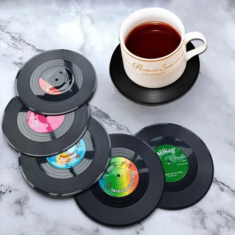 Retro Record Disk Coaster Silicone Music CD Mat Anti-Slip Coffee Mug Cup Heat-Resistant Pad Under Hot Utensil Kitchen Decor Gift - Premium coasters from Lizard Vigilante - Just $9.99! Shop now at Lizard Vigilante