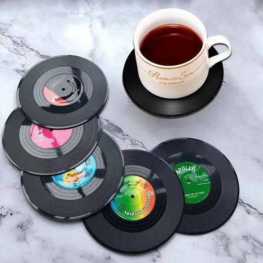 Retro Record Disk Coaster – Heat-Resistant Silicone Music CD Mat for Coffee Mugs & Kitchen Decor - Premium coasters from Lizard Vigilante - Just $9.99! Shop now at Lizard Vigilante