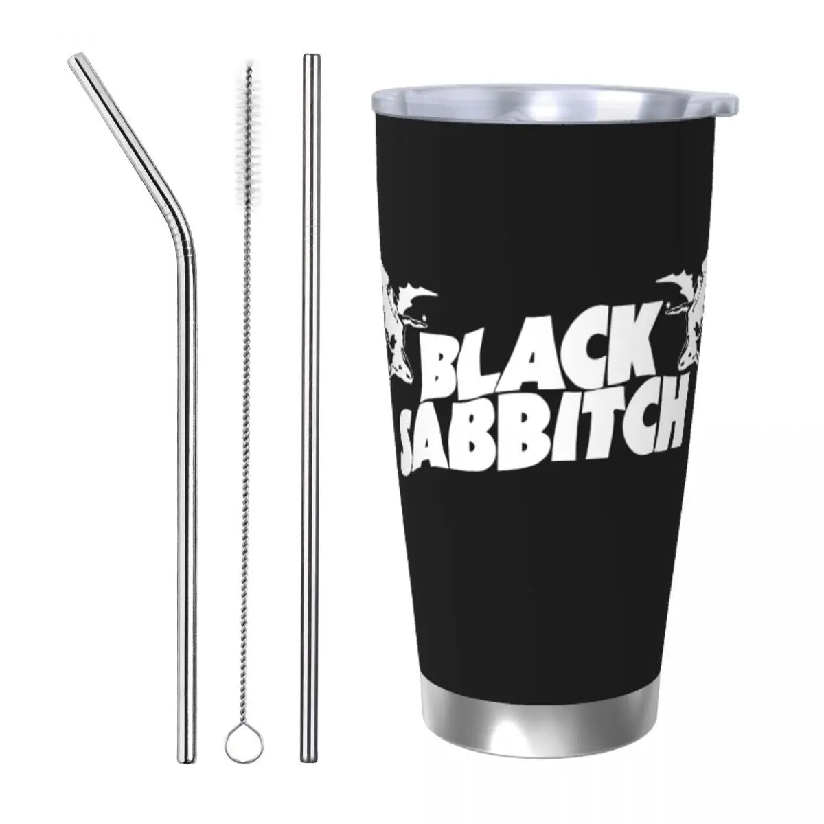 Black Sabbitch Rock Insulated Tumbler with Lid – 20oz Black Vacuum Coffee Mug - Premium Tumblers from Lizard Vigilante - Just $30.88! Shop now at Lizard Vigilante