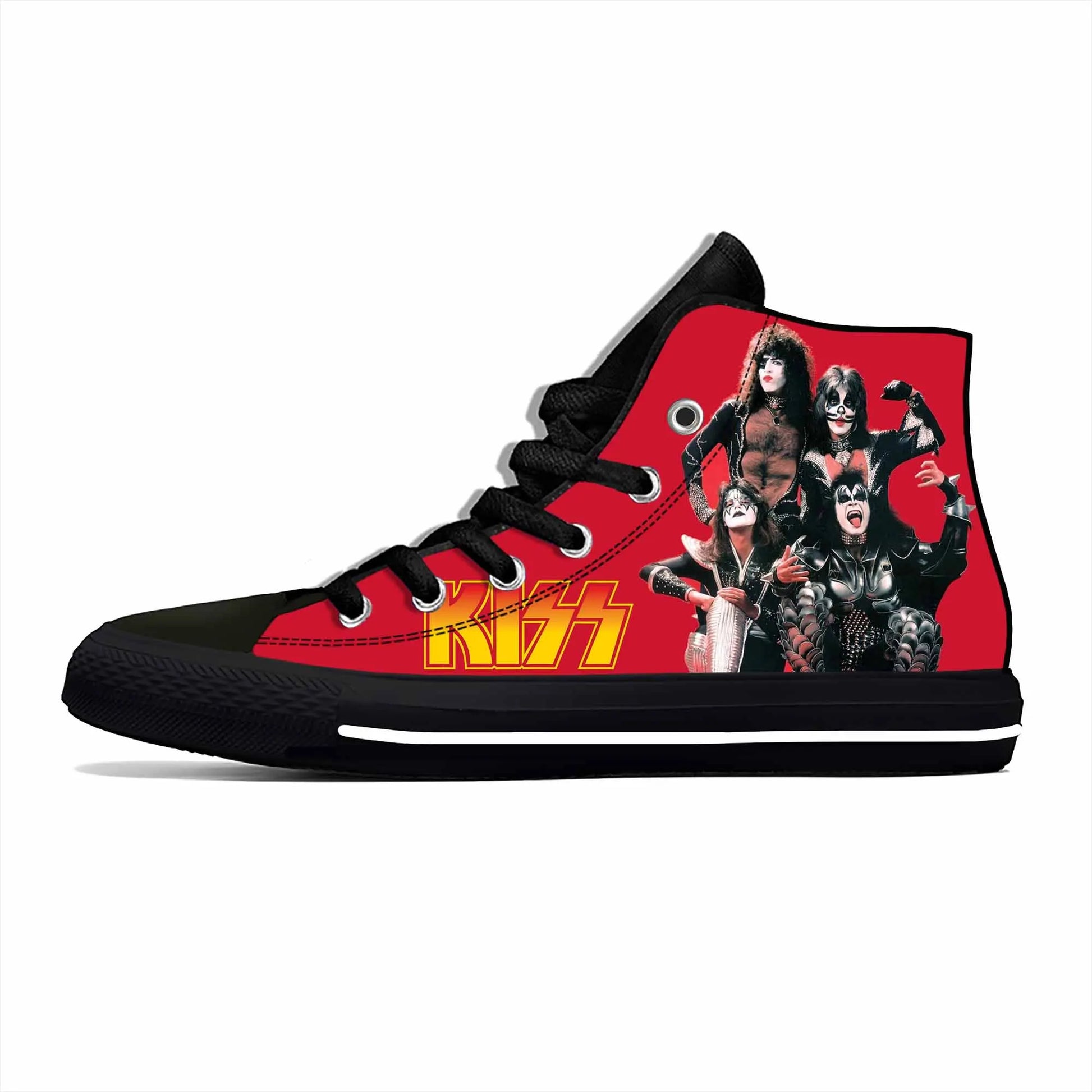 Heavy Metal Rock Band Kiss 3D Print High-Top Casual Sneakers – Lightweight, Breathable Canvas Shoes for Men & Women - Premium shoes from Lizard Vigilante - Just $46.69! Shop now at Lizard Vigilante