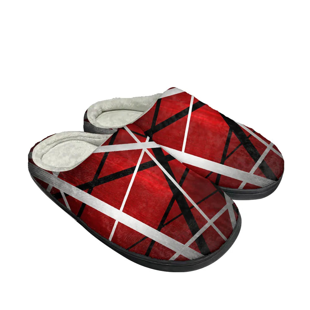 Van EVH 1984 Stripes Halen Unisex Plush Thermal Slippers – High-Quality Cotton Indoor Shoes - Premium slippers from Lizard Vigilante - Just $25.99! Shop now at Lizard Vigilante