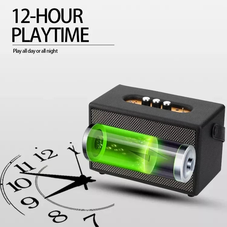 🔊 KEEGAR BloodRiff Retro Bluetooth Speaker — 200W Wooden Portable Sound Beast with Hi-Res Stereo for Rockers, Rebels & Road Dogs