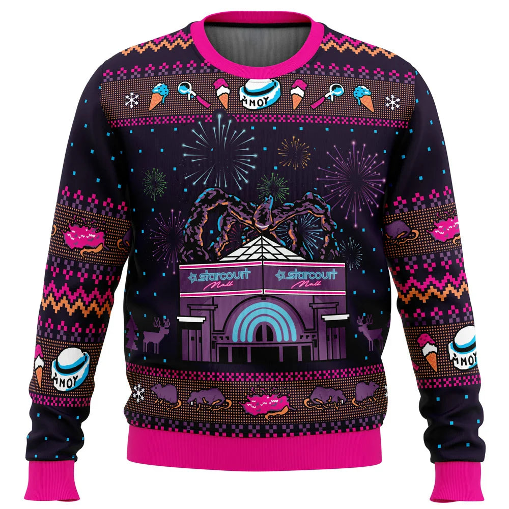 Stranger Things Ugly Christmas Sweater – Santa Claus 3D Pullover Sweatshirt for Men – Cozy Autumn & Winter Gift - Premium sweater from Lizard Vigilante - Just $38.88! Shop now at Lizard Vigilante