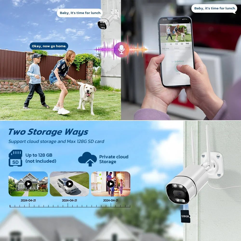 WiFi IP Camera Waterproof Onvif Wireless Bullet Security Camera H.265 Human Detect Night Vision Outdoor CCTV Surveillance Xmeye