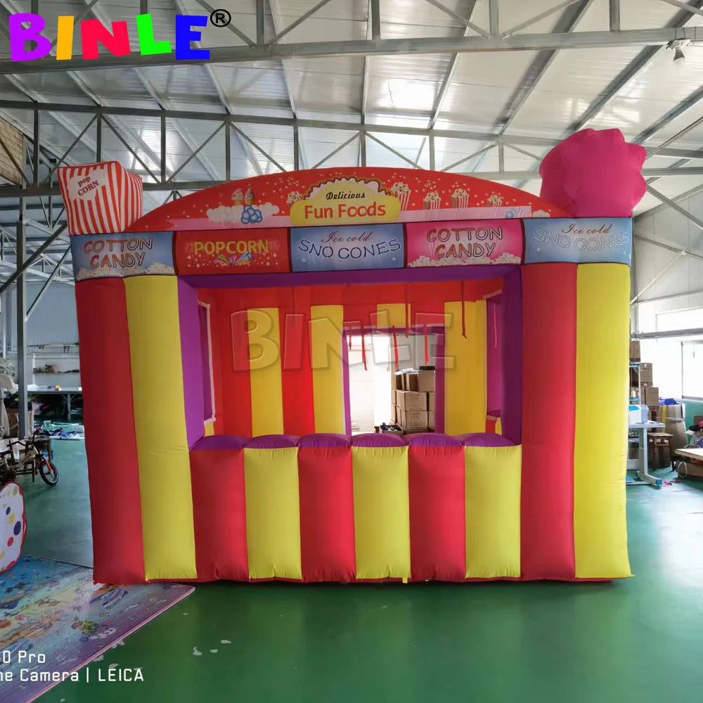 3M Inflatable Carnival Treat Shop – Portable Fast Food Cabin Booth, Foldable Concession Stand with Curtain - Premium  from Lizard Vigilante - Just $1500.99! Shop now at Lizard Vigilante