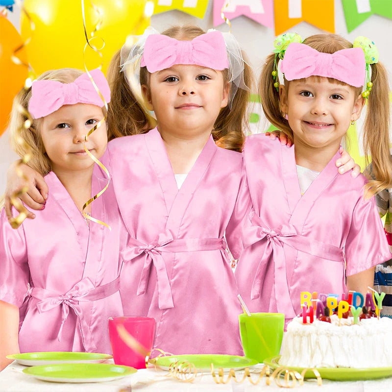 6/10/12 Set Birthday Squad Robes Spa Party for Girls Kimono Satin Spa Robes Child Party Favors for Kids Birthday Hot Pink Party - Premium  from Lizard Vigilante - Just $111.99! Shop now at Lizard Vigilante