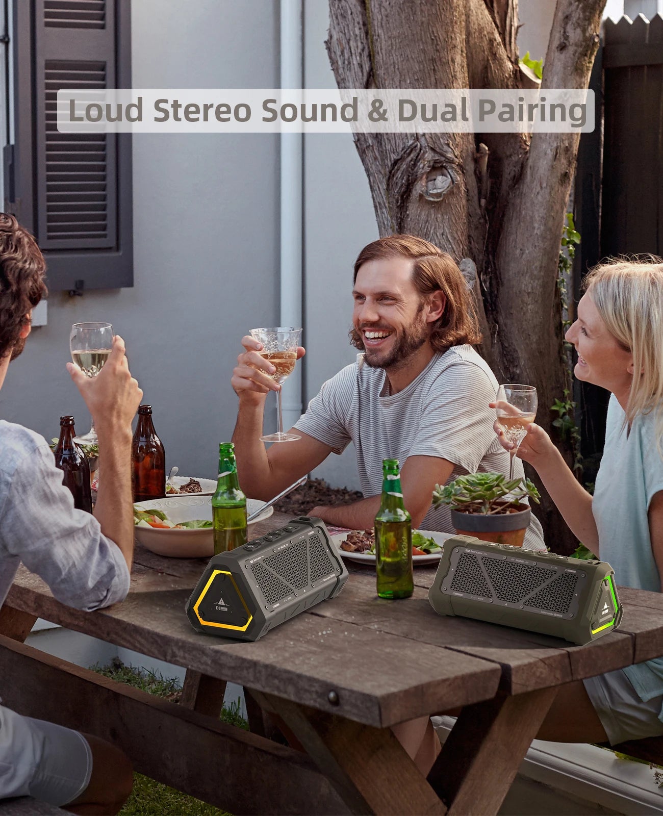 Easy To Use, MLOVE P3 Outdoor Bluetooth Speaker, 40W Power, IPX7 Waterproof, Bluetooth 5.3, RGB Light, Micro SD Card, Stereo Sound - Premium speaker from Lizard Vigilante - Just $58.88! Shop now at Lizard Vigilante