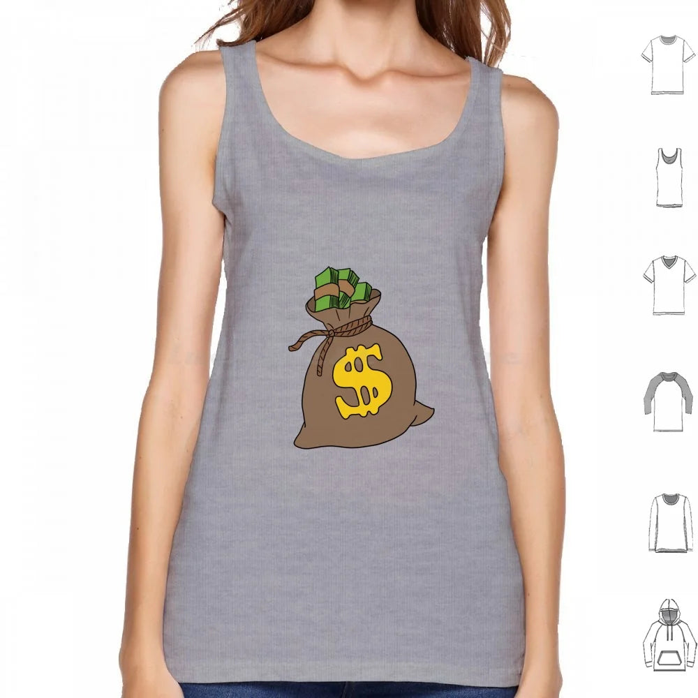 Money Bag Tank Top – 100% Cotton Rich Hustle Style with Bold Cash-Inspired Graphics for Trendsetting Men - Premium  from Lizard Vigilante - Just $28.88! Shop now at Lizard Vigilante