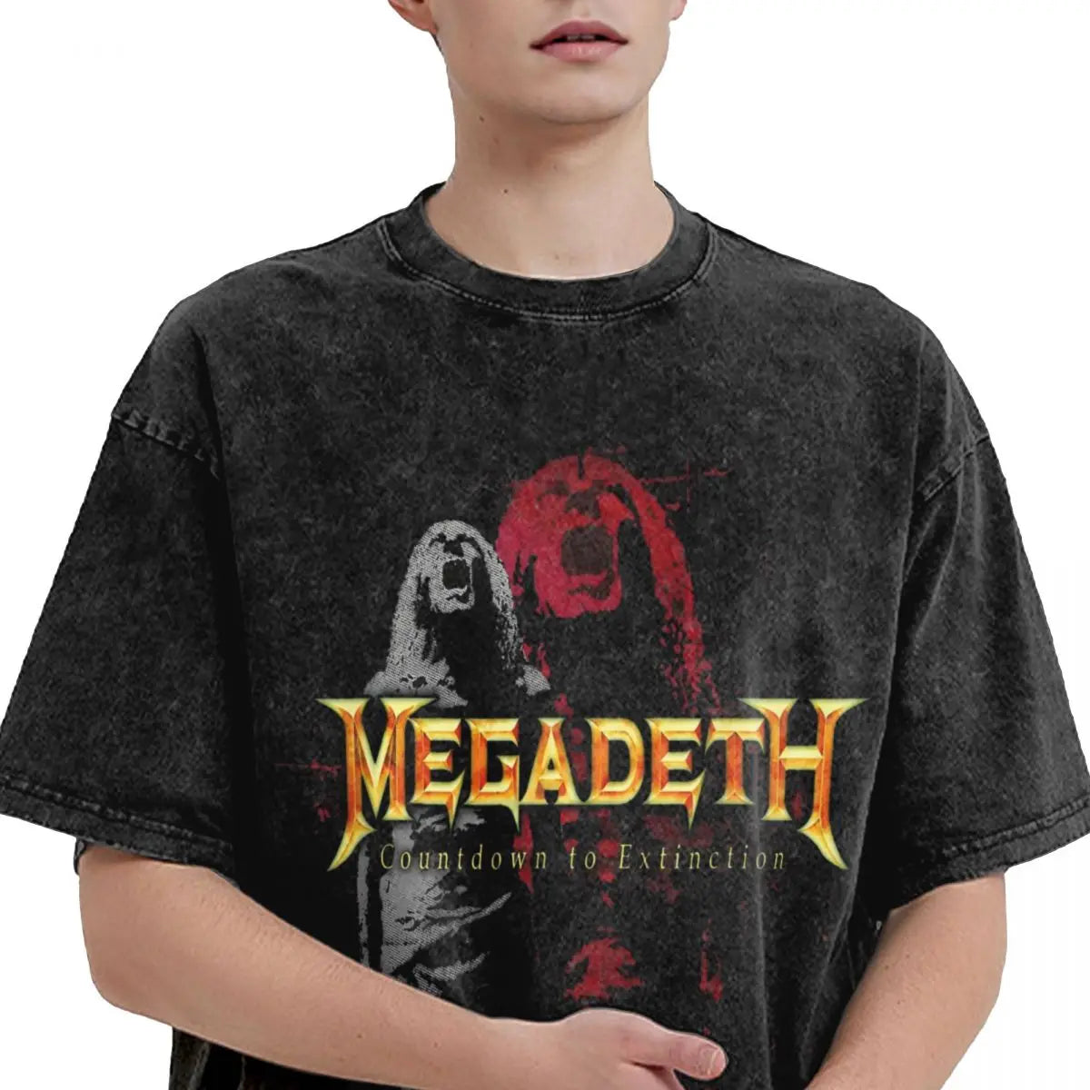 Countdown to Extinction Metal Rock T-Shirt – Megadeth-Inspired Thrasher Streetwear Graphic Tee for Men - Premium T-shirt from Lizard Vigilante - Just $32.99! Shop now at Lizard Vigilante