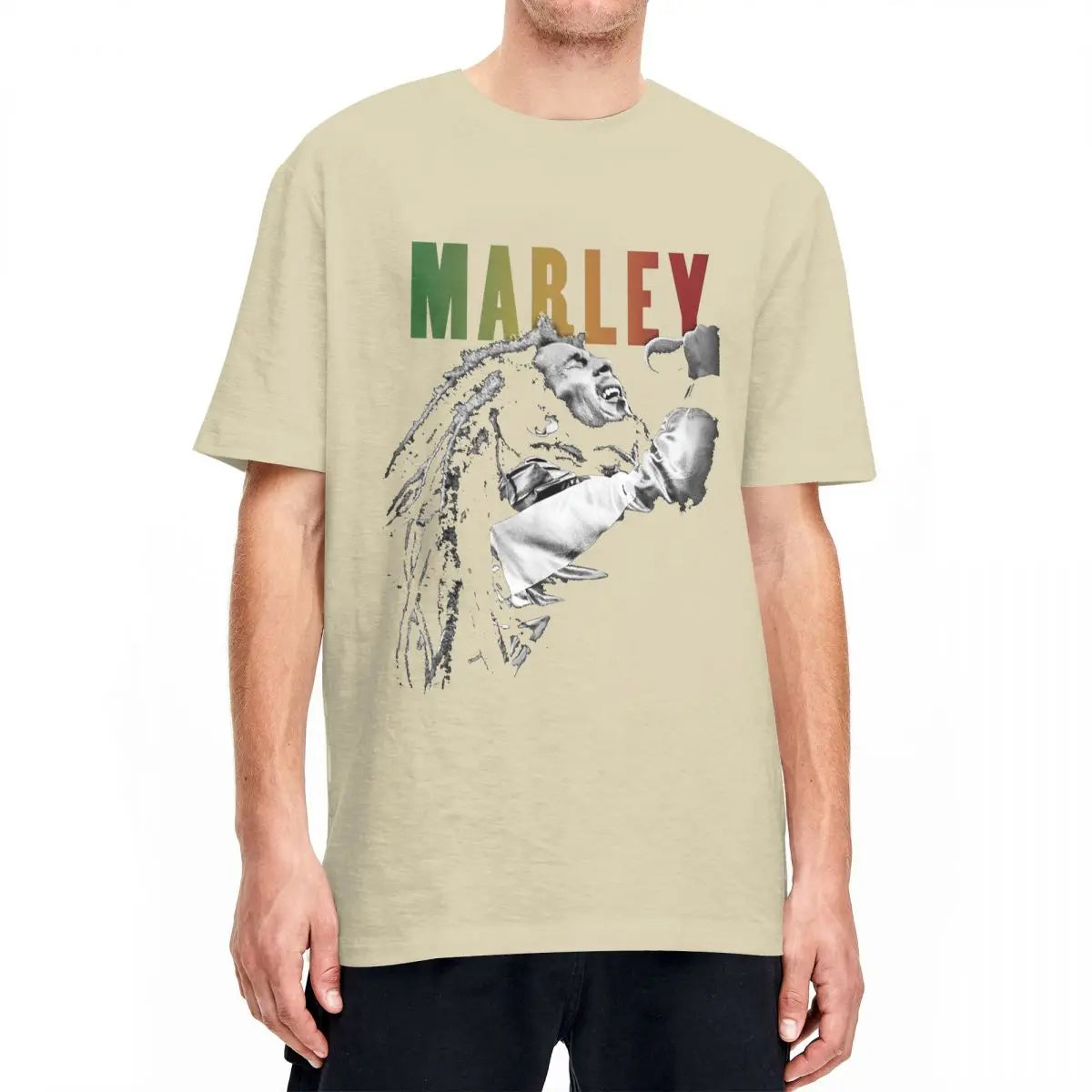 Bob Marley Harajuku Music T-Shirt – Men’s 100% Cotton Short Sleeve Cool Summer Tee - Premium T-Shirt from Lizard Vigilante - Just $23.88! Shop now at Lizard Vigilante