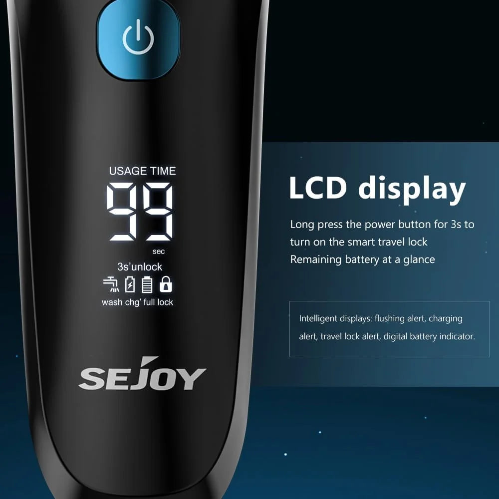 Sejoy Electric Razor for Men – Rechargeable Wet/Dry Foil Shaver with Automatic Cleaning and Fast Charging - Premium electric razor from Lizard Vigilante - Just $28.88! Shop now at Lizard Vigilante