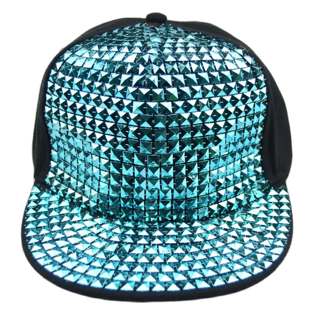 Adjustable Straps Sequins Snapback Hat – Bling Flat Bill Baseball Cap for Punk Rock, Hip Hop, and Streetwear - Premium hat from Lizard Vigilante - Just $26.66! Shop now at Lizard Vigilante