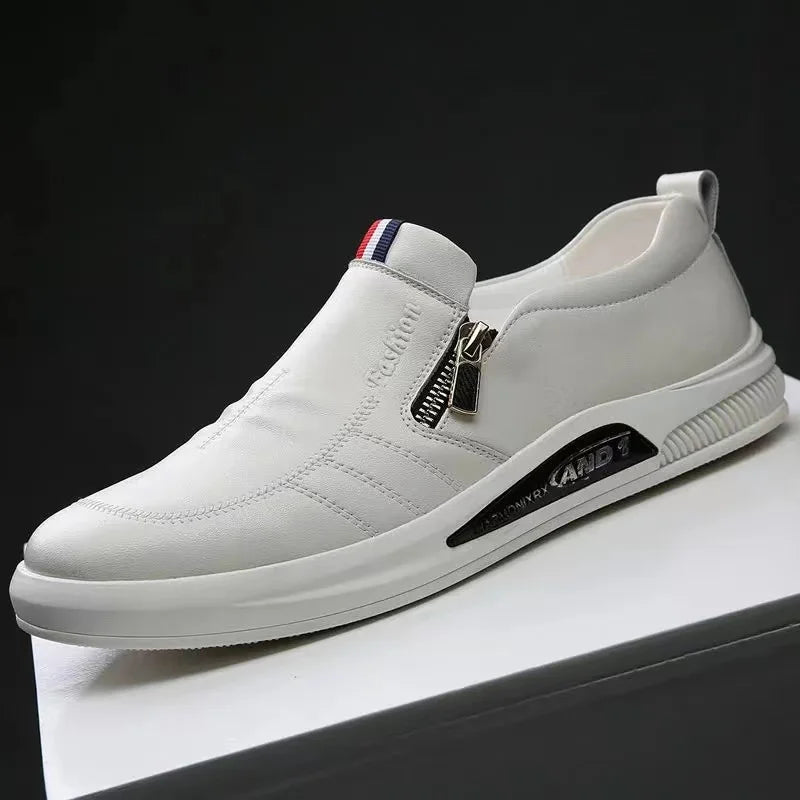 Leather shoes for men in spring new Korean casual leather shoes small white shoes fashionable and trendy breathable driving shoe - Premium  from Lizard Vigilante - Just $22.99! Shop now at Lizard Vigilante