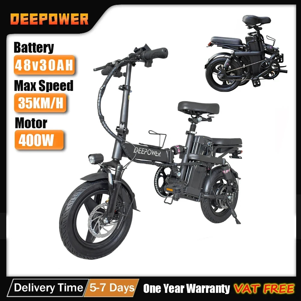 DEEPOWER K300: Compact and Powerful Foldable E-Bike with 400W Motor - Premium  from Lizard Vigilante - Just $547.99! Shop now at Lizard Vigilante