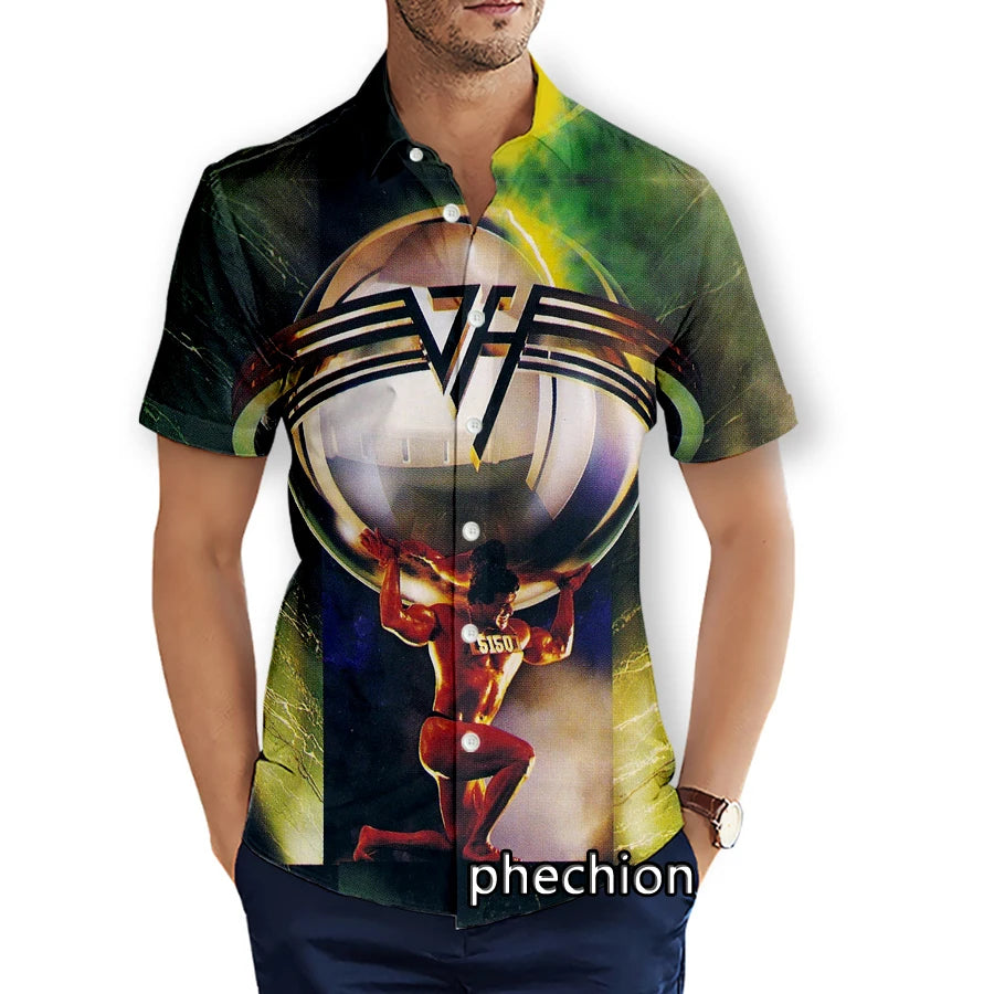 Van Halen 3D Printed Shirts Hawaiian Shirt Summer Mens Short Sleeve Beach Fashion Streetwear - Premium shirt from Lizard Vigilante - Just $38.99! Shop now at Lizard Vigilante