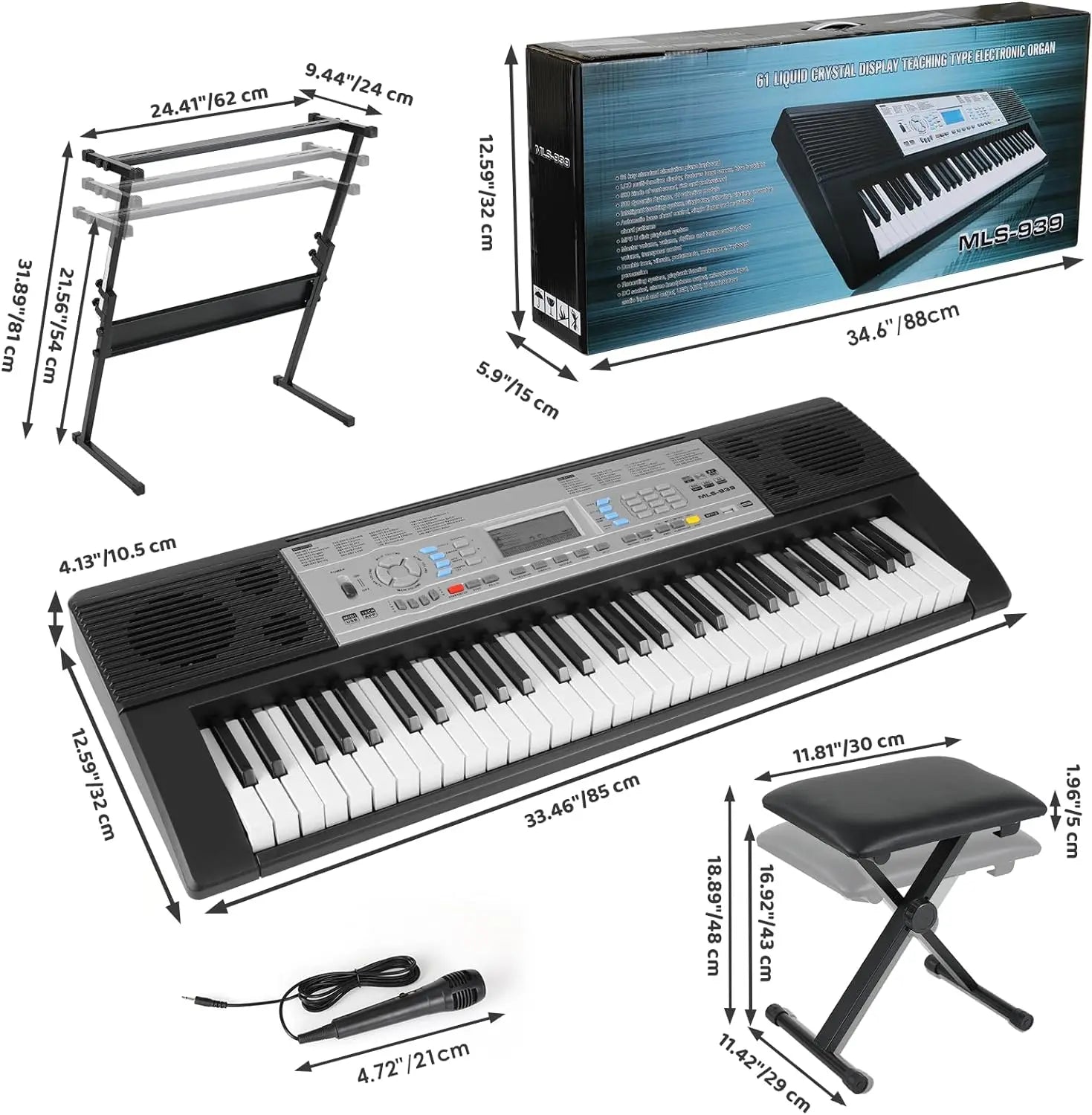 Multifunctional Digital Piano Keyboard Set for Kids with Microphone, 61 Key Keyboard Piano, Dual Power Supply, Built-in Dual Speakers,LCD Screen - Premium electronic keyboard from Lizard Vigilante - Just $139.99! Shop now at Lizard Vigilante