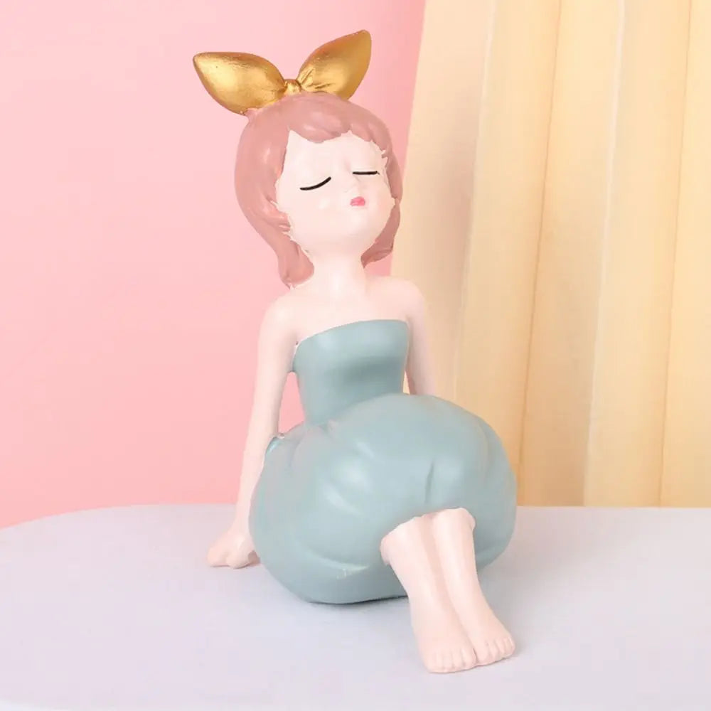 Crafts Resin Little Girl Statue Cute Creative People Sculpture Handicraft Waterproof Miniatures Figurine Living Room