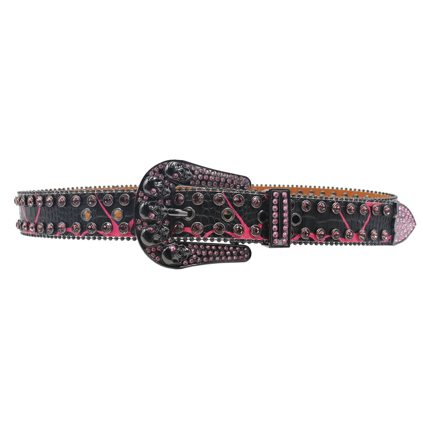 Metallic Gothic Rivet Waist Chain Belt – Unisex Y2K Skull, Devil, and Heart Charms for Edgy Vintage Fashion - Premium belt from Lizard Vigilante - Just $39.99! Shop now at Lizard Vigilante