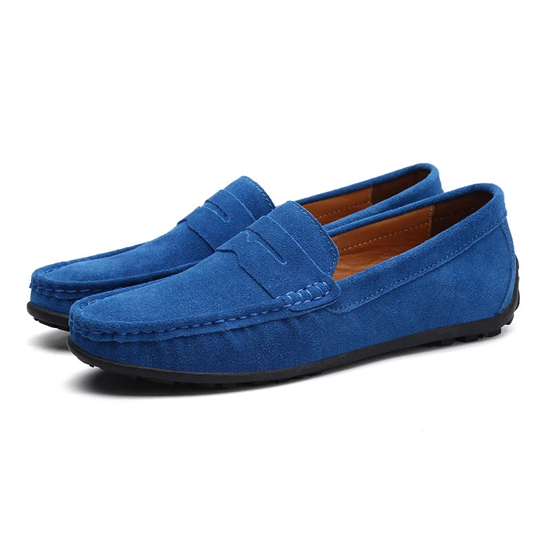 Suede Leather Designer Luxury Brand Smile Mens Casual Formal Loafers Slip On Moccasin Flats Footwear Male Driving Shoes for Men - Premium Shoes from Lizard Vigilante - Just $48.88! Shop now at Lizard Vigilante