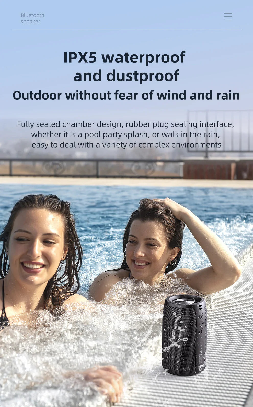 Subwoofer Bluetooth Speaker Portable Mini Wireless Woofer Small Waterproof AUX PC Computer Powerful Sound Box Music Caixa De Som