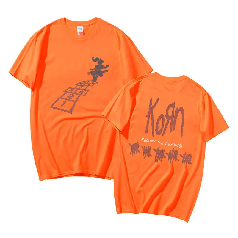 Rock Band Korn Follow The Leader Graphic T Shirt Men Women Fashion Loose Short Sleeve Tees Man Vintage Gothic Oversized Tshirt - Lizard Vigilante