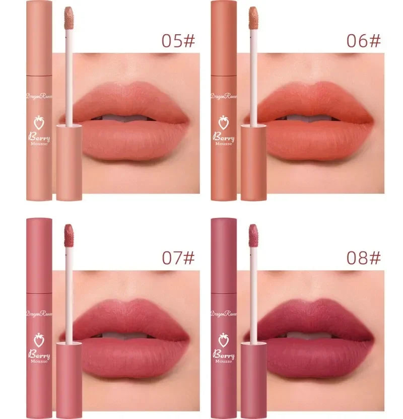 Nude Matte Lip Gloss 12 Colors Long-lasting Velvet Lipstick Waterproof Non-fade Non-stick Cup Lipsticks Women Makeup Cosmetic