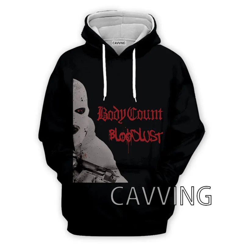 CAVVING 3D Printed Body Count Metal Hoodie: Ice-T Band Harajuku Streetwear for Men and Women - Premium Long-sleeve hoodie from Lizard Vigilante - Just $49.99! Shop now at Lizard Vigilante