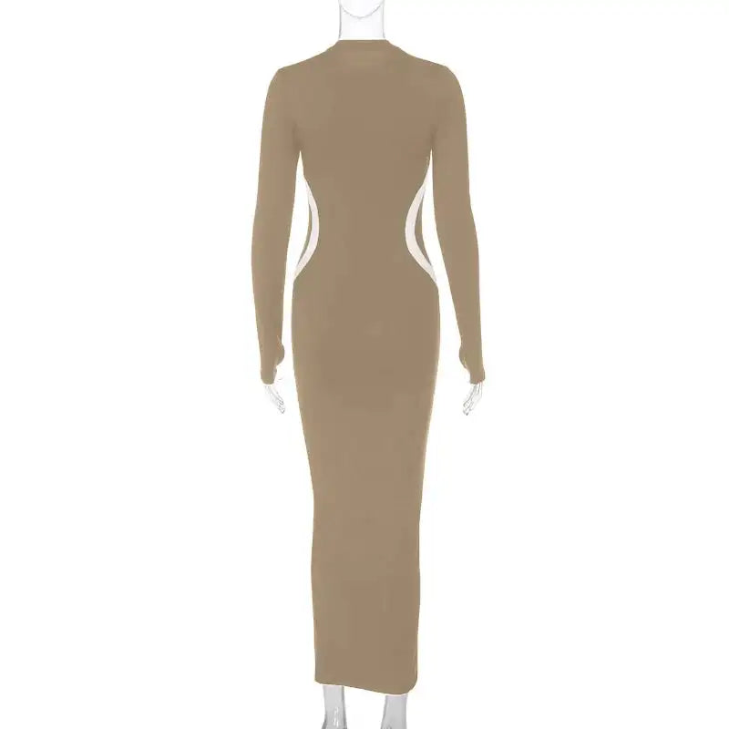 Hawthaw Women 2023 Autumn Winter Long Sleeve Party Club Streetwear Bodycon Black Long Dress Wholesale Items For Business