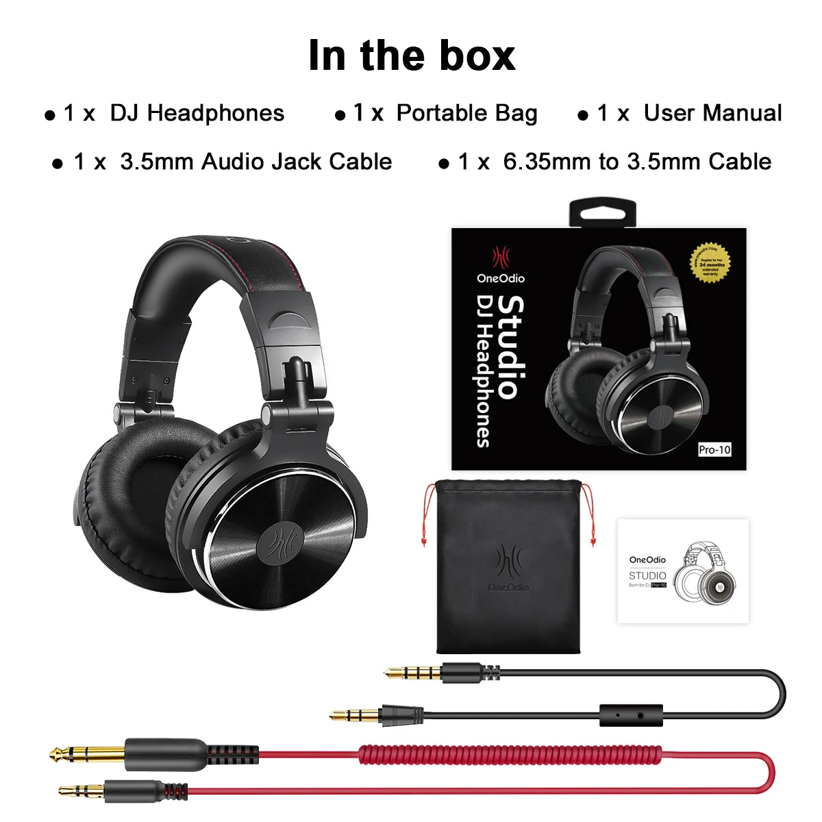 OneOdio Over-Ear HiFi Studio DJ Headphones – Wired Monitor Music & Gaming Headset with 3.5mm/6.3mm Dual Ports, Mic for Phone, PC, and DJ Use - Premium headphones from Lizard Vigilante - Just $58.88! Shop now at Lizard Vigilante