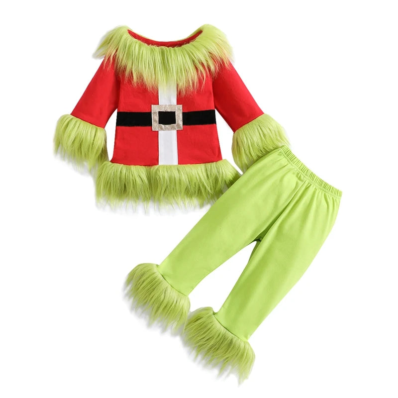 Lioraitiin Kids Christmas 2-Piece Set - Plush Tops & Elastic Waist Pants for Boys & Girls - Premium costume from Lizard Vigilante - Just $28.99! Shop now at Lizard Vigilante