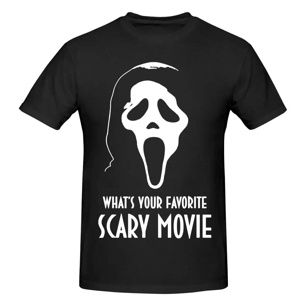 Ghostface What's Your Favorite Scary Movie T Shirt O-neck Cotton Short Sleeve Shirts - Premium  from Lizard Vigilante - Just $22.99! Shop now at Lizard Vigilante