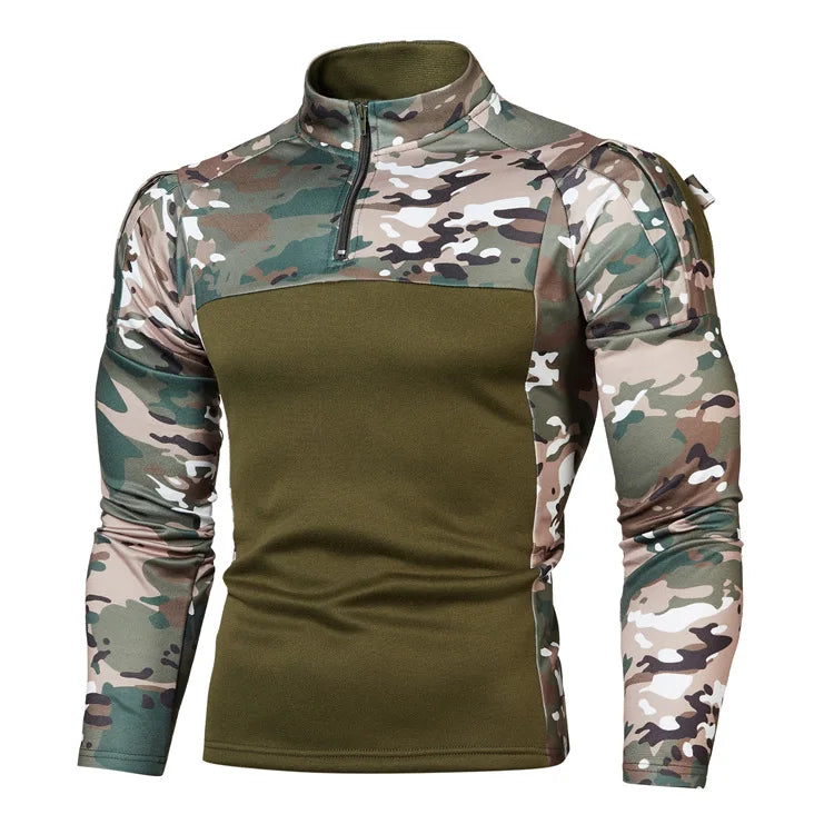 Men’s Camouflage Hoodie Sweatshirt Long Sleeve Outdoor Jogging Training Shirt
