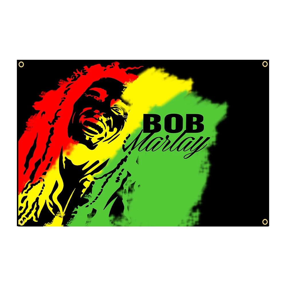 Bob Marley 3x5ft Music Banner | Reggae Jamaica Home Decoration Flag with 4 Grommets | Hanging Polyester Flag - Premium flag from Lizard Vigilante - Just $11.99! Shop now at Lizard Vigilante