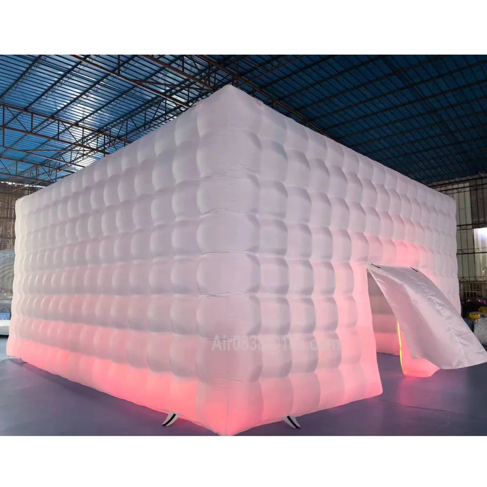 Ultimate Party Experience: 8x8x4m Large Inflatable White Disco Cube Tent - Wedding, Event, and Festival Shelter with LED Lights and Remote Control - Premium cube tent from Lizard Vigilante - Just $1755.99! Shop now at Lizard Vigilante