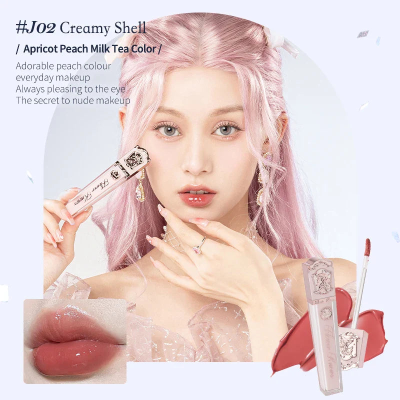 Flower Knows Strawberry Rococo Series Cloud Lip Cream Lip Gloss Long Lasting Velvet Lip Tint Lipstick for Women Cosmetic