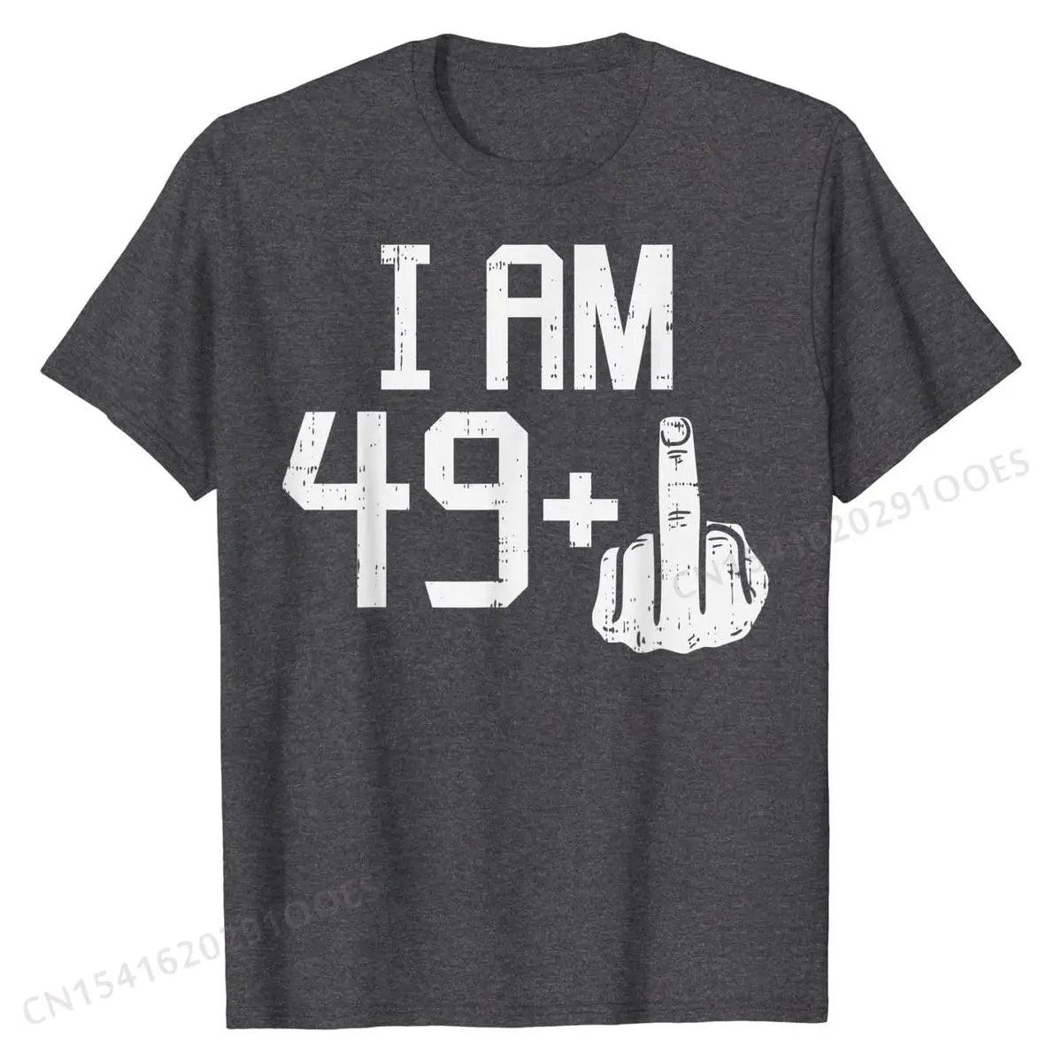 Mens 49 Plus 1 Big Middle Finger Fifty Funny 50 Yr 50th Birthday Gift T-Shirt Tees Graphic Design Cotton Human Digit Tshirts Design - Lizard Vigilante