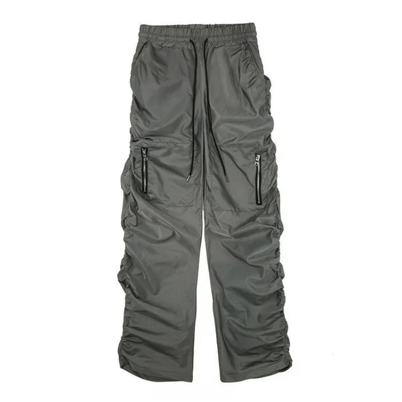 Men's Hip-Hop Biker Cargo Pants – Stacked Fold Style, Summer High Street Fashion - Premium pants from Lizard Vigilante - Just $44.88! Shop now at Lizard Vigilante