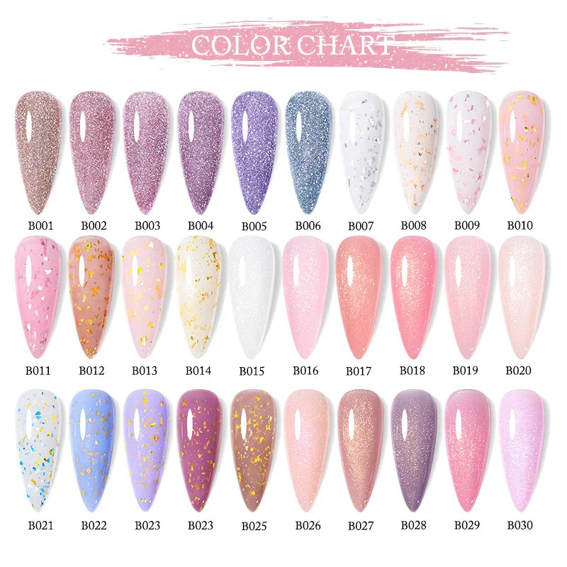 UR SUGAR Blue Color Rubber Base Gel Nail Polish Gold Glitter Base Gel Top Coat Soak Off UV LED Gel Nail Art Varnish Manicure
