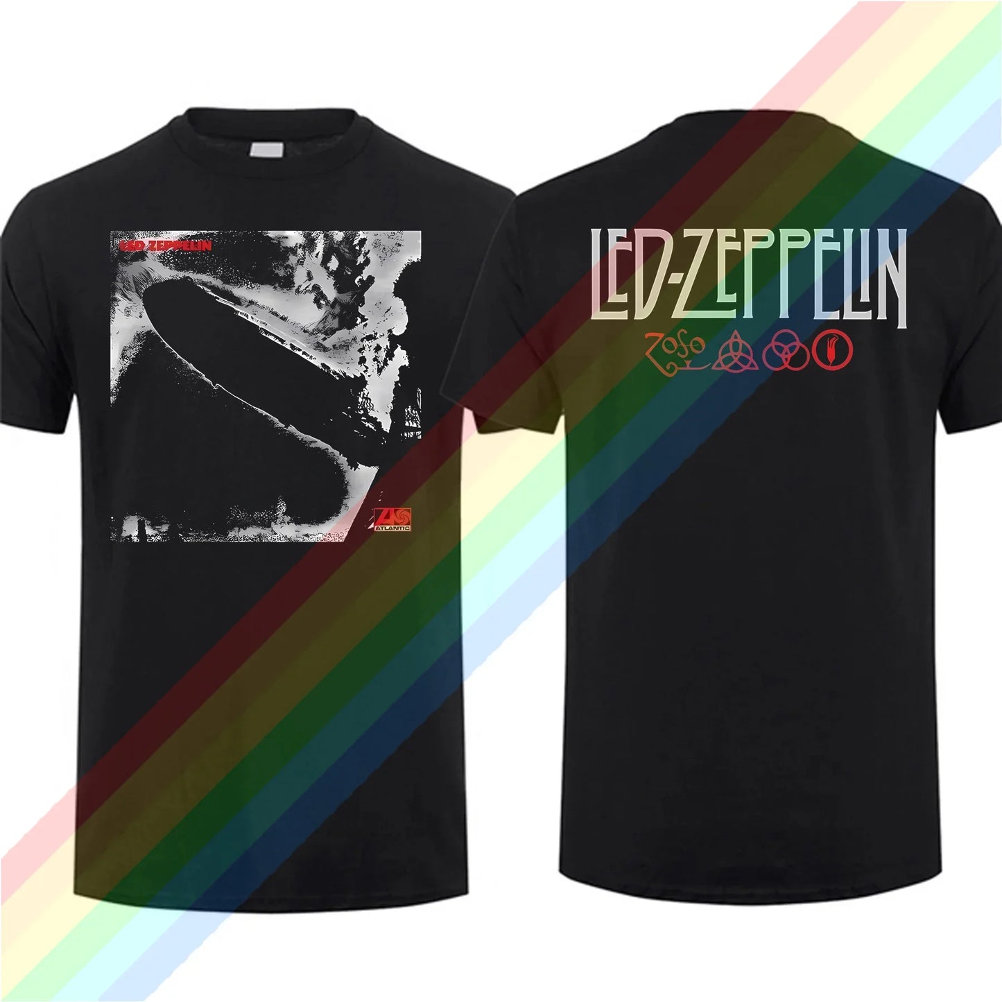 Led Zeppelin Flag 1975 US Tour Graphic T-Shirt – Vintage Rock Oversized Streetwear Tee, Ultimate Casual Concert Top - Premium tee from Lizard Vigilante - Just $28.88! Shop now at Lizard Vigilante