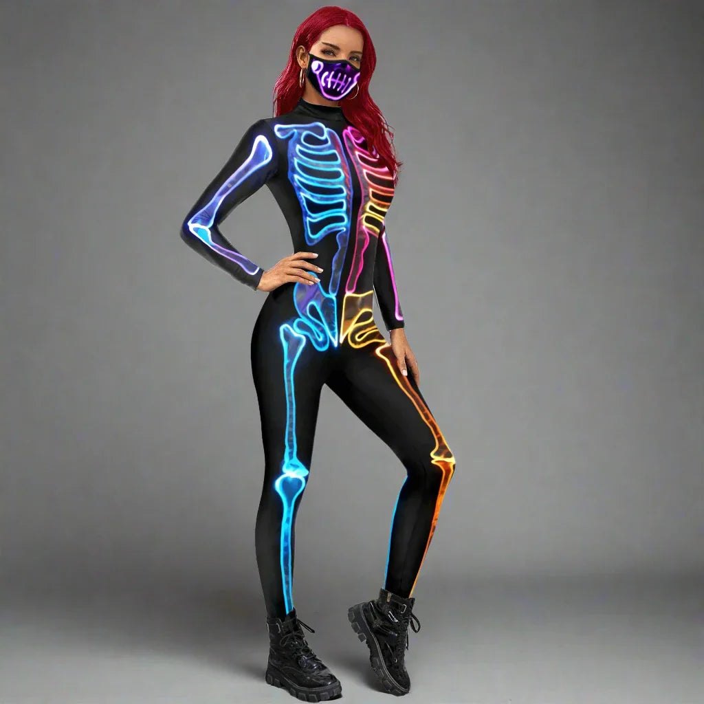 Skeleton 3D Printed Zombie Cosplay Zentai Jumpsuit – Unisex Halloween Carnival Costume Set for Adults & Children - Premium Cosplay Costumes from Lizard Vigilante - Just $24.88! Shop now at Lizard Vigilante