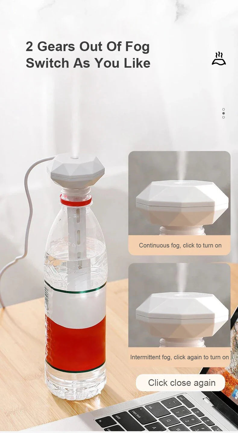 LED Lamp Air Humidifier USB Essential Oil Diffuser Car Purifier Aroma Anion Mist Maker with Romantic Light Portable Humidifier