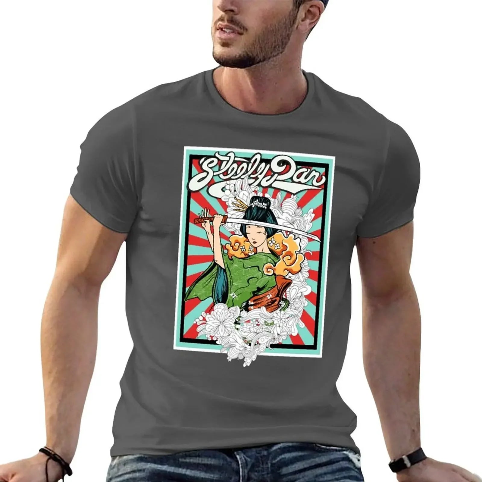 Japanese Style Steely Band Dan Fan Art T-Shirt - Plus Size Heavyweight Tee - Premium T-shirts from Lizard Vigilante - Just $23.88! Shop now at Lizard Vigilante