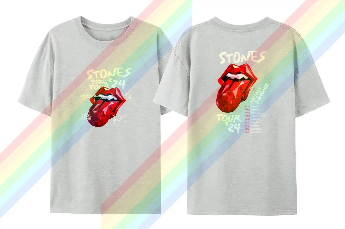 The Rolling Stones Hackney Diamonds Live Licks T-shirt Large Size Men & Women's Unisex Cotton Short Sleeve - Lizard Vigilante