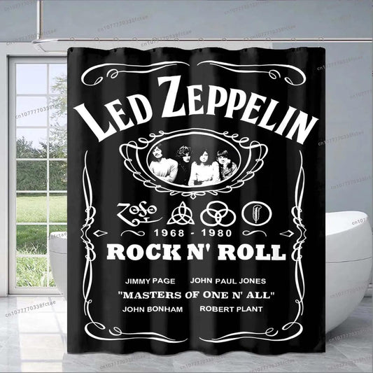 Rock and Roll Band LED Zeppelined Shower Curtain Retro Zep Heavy Metal Rock Band Shower Curtain Bathroom Fashion Decoration Gift - Premium shower curtain from Lizard Vigilante - Just $29.99! Shop now at Lizard Vigilante